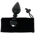 PLUG BIJOU STRIÉ ALUMINIUM NOIR Ø 3.3 CM - 98 GRAMMES 