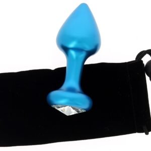 Plug anal bijou – Aluminium bleu ø 3.4 cm – 84 grs