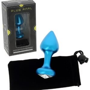 Plug anal bijou – Aluminium bleu Ø 3.8 cm – 126 grs