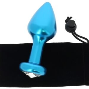 Plug anal bijou – Aluminium bleu Ø 3.8 cm – 126 grs