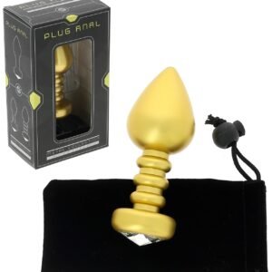 Plug anal bijou – Aluminium doré Ø 3.8 cm – 132 grs