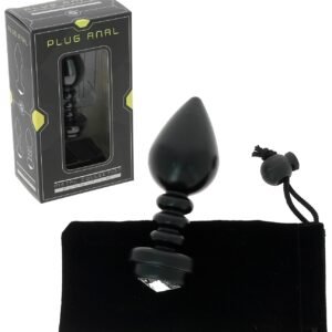 Plug anal bijou – Aluminium noir Ø 3.3 cm – 98 grs
