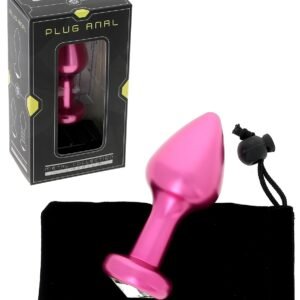 Plug anal bijou – Aluminium rose Ø 3.8 cm – 126 grs