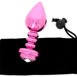 Plug anal bijou – Aluminium rose Ø 3.3 cm – 98 grs