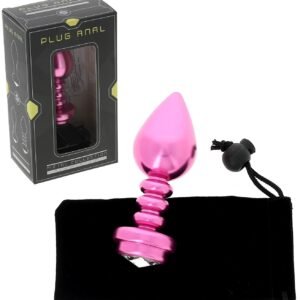 Plug anal bijou – Aluminium rose Ø 3.3 cm – 98 grs