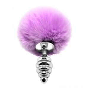 Plug anal Twist – Taille S avec pompon violet – Alive