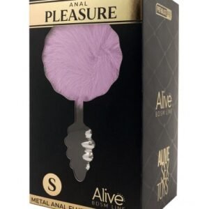 Plug anal Twist – Taille S avec pompon violet – Alive